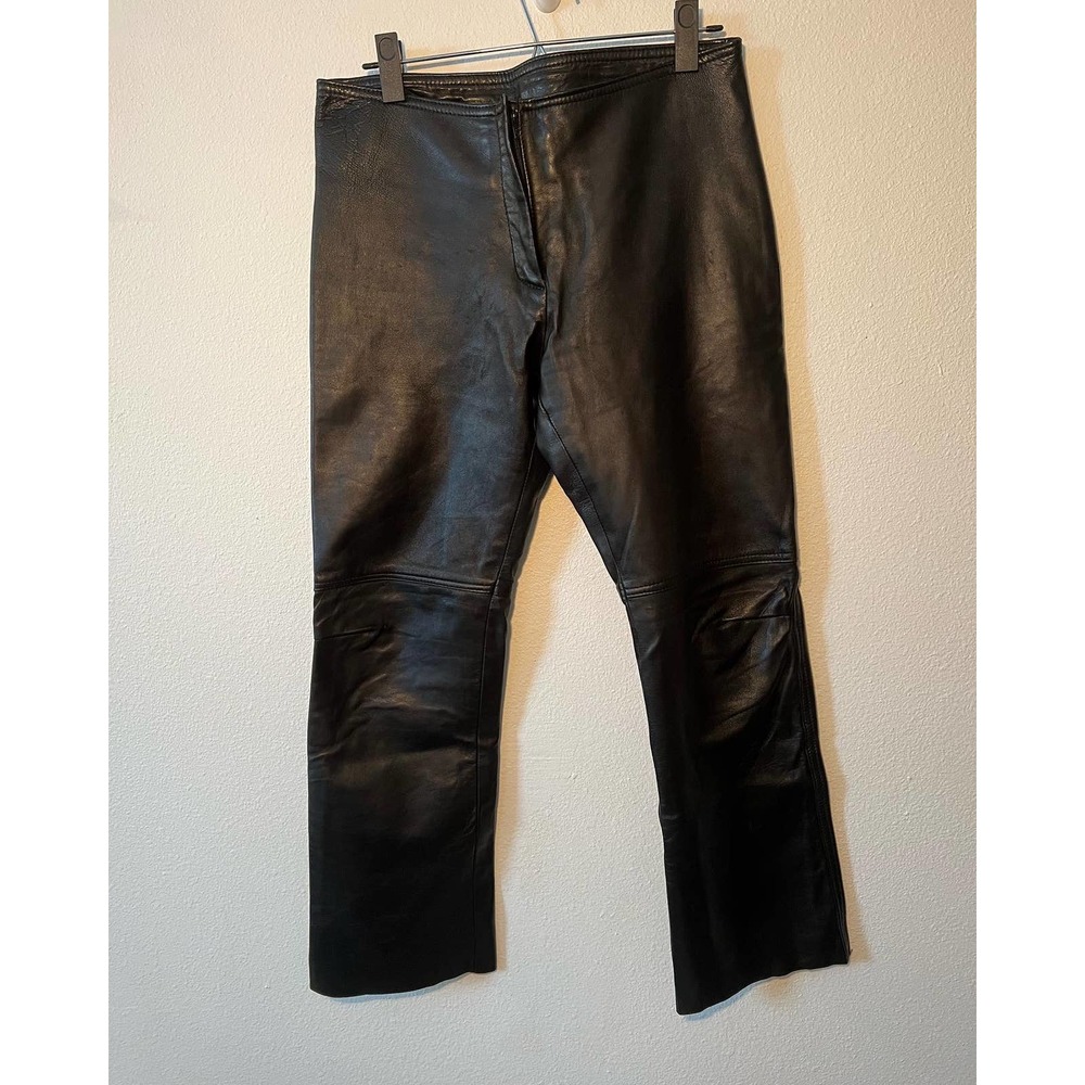 SKIN leather low rise pants